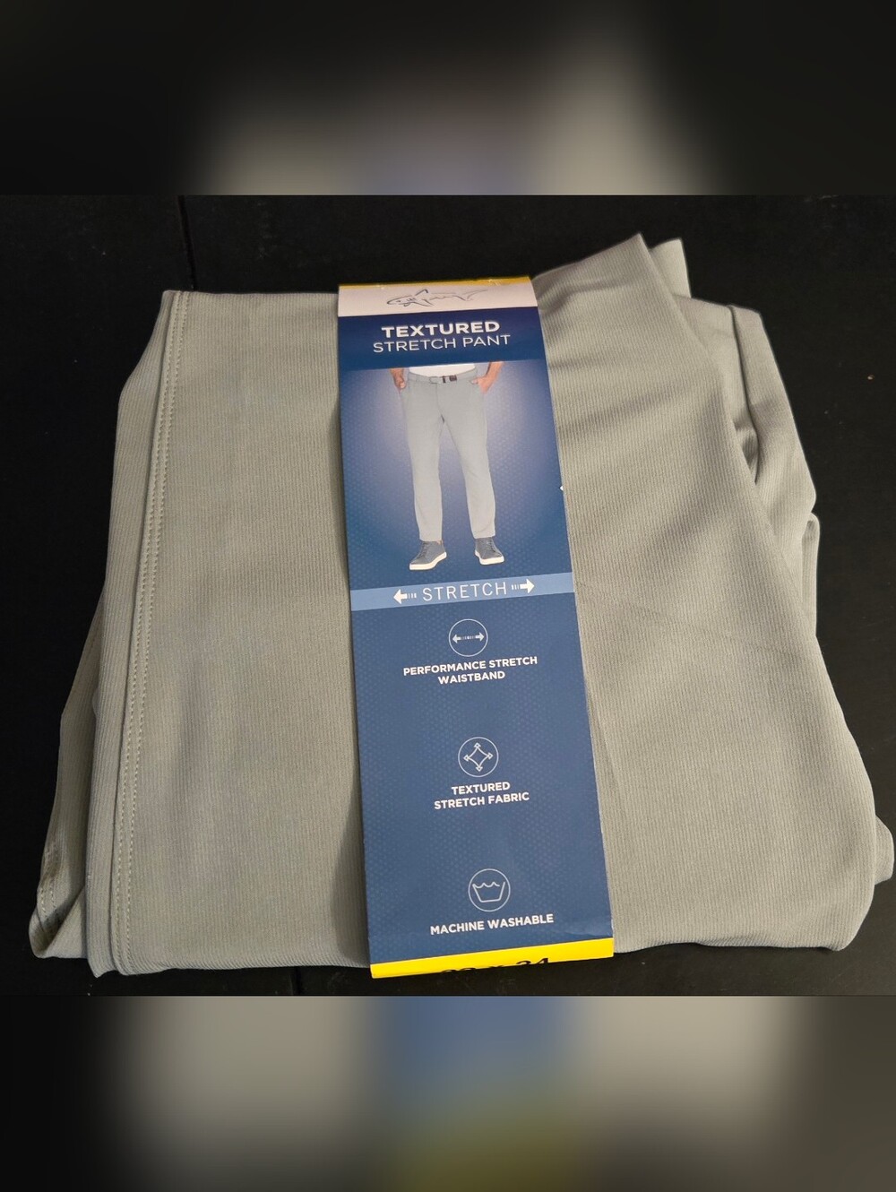 NWT. Greg Norman Men's Textured Stretch Chino Pant Gray Size 32x34
